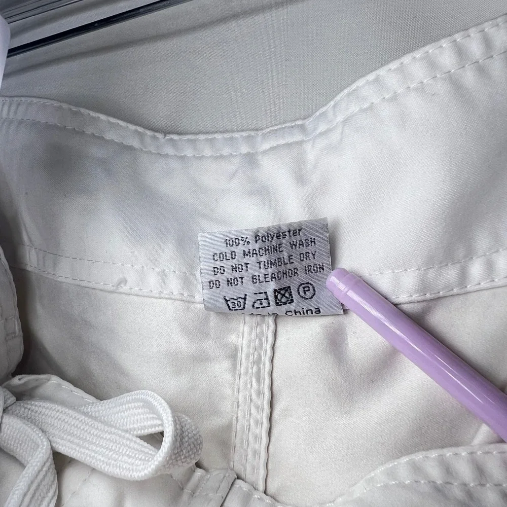 Malibu White Board Shorts Mens Large Graphic Cargo Pocket‎ Swim Trunks